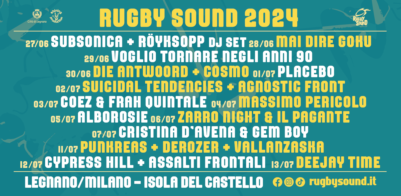programmazione rugby sound festival 2024